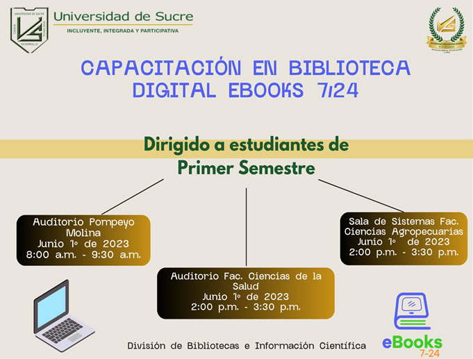 Capacitación Biblioteca digital EBooks 7/24 estudiantes I semestre 01/06/2023